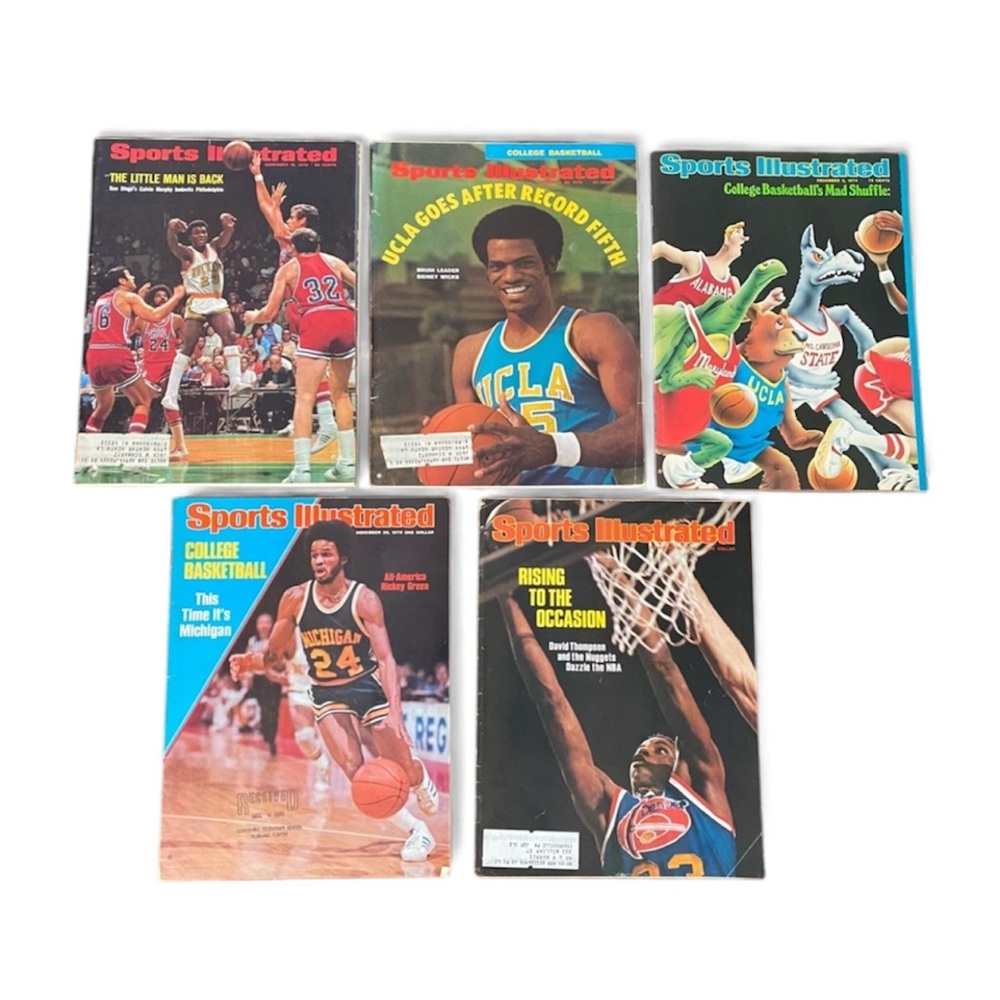Rare VTG Lot Of 6 Sport Illustrated 70’ 74’ 77’ College Basketball Magazine